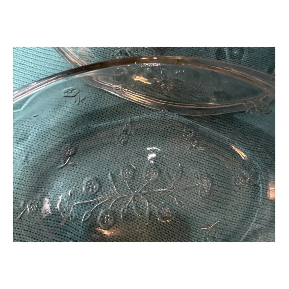 Princess House Heritage Etched Glass Oval Casserole Serving Dish with Lid 12.5in